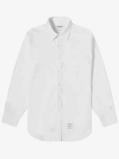 Men's Grosgrain Placket Solid Poplin Long Sleeve Shirt White - THOM BROWNE - BALAAN 2