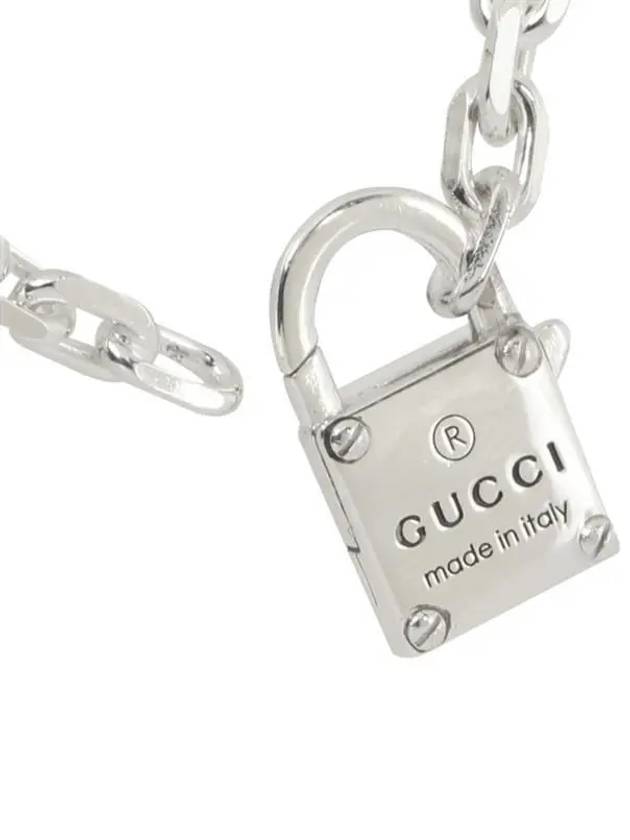 Trademark Chain Padlock Bracelet Silver - GUCCI - BALAAN 3