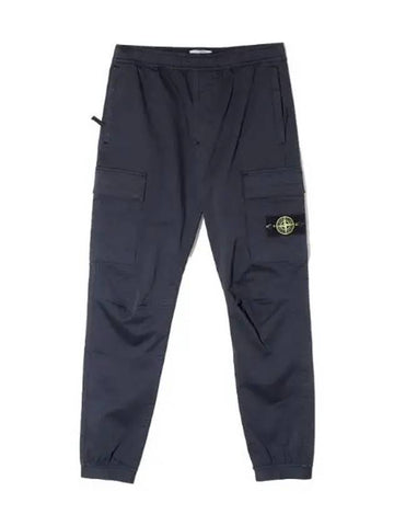 Stretch Cotton Wool Satin Cargo Pants Regular Tapered Fit Men s - STONE ISLAND - BALAAN 1