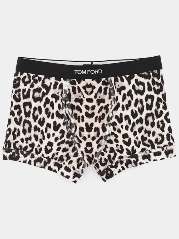 Snow Leopard Cotton Boxer Briefs Ivory - TOM FORD - BALAAN 2