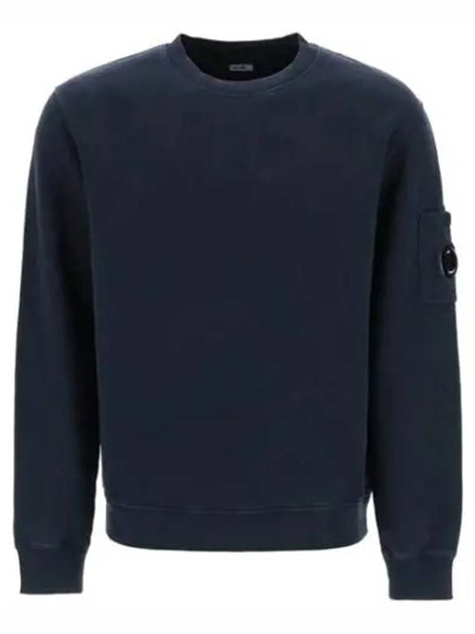 Brushed Emerized Diagonal Fleece Sweatshirt Navy - CP COMPANY - BALAAN 2