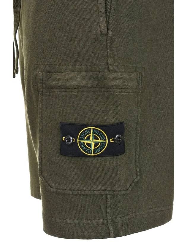 Men's MALFILE Waffen Patch Training Bermuda Shorts Green - STONE ISLAND - BALAAN.