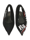 Women's Wave Logo Knife Flat Slingback Black - BALENCIAGA - BALAAN.