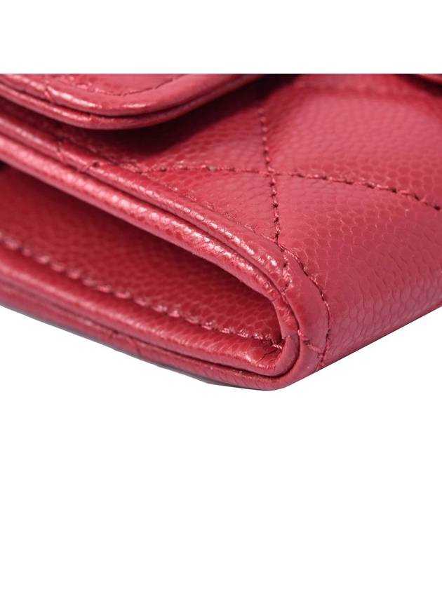 Unused Classic snap zipper card wallet red AP4096 - CHANEL - BALAAN 5