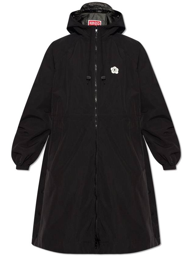 logo applique hooded parka jacket black - KENZO - BALAAN 2