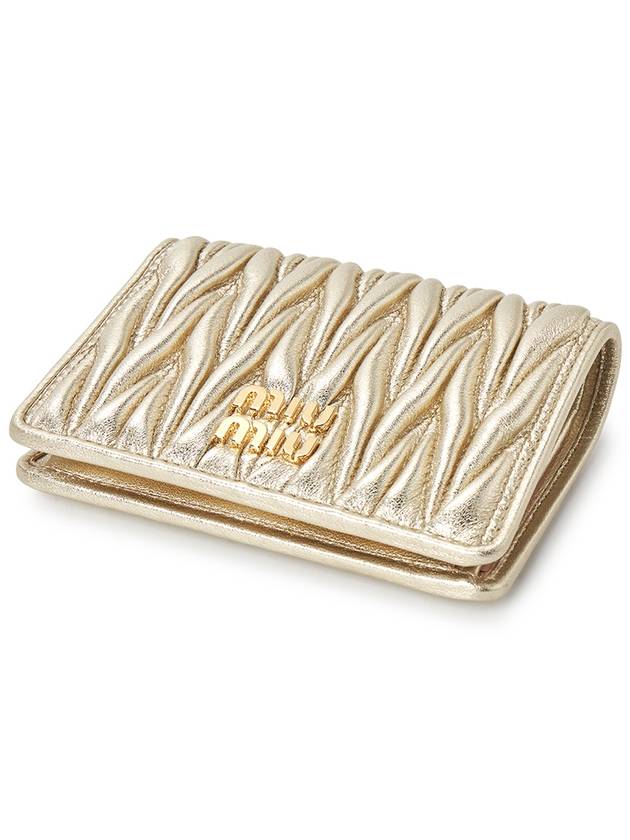 Matelasse Leather Half Wallet Gold - MIU MIU - BALAAN 4