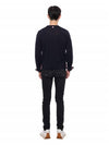 Intarsia Stitch Crew Neck Merino Wool Knit Top Navy - THOM BROWNE - BALAAN 6