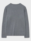 Cotton ribbed henley neck knit gray - NOIRER - BALAAN 4