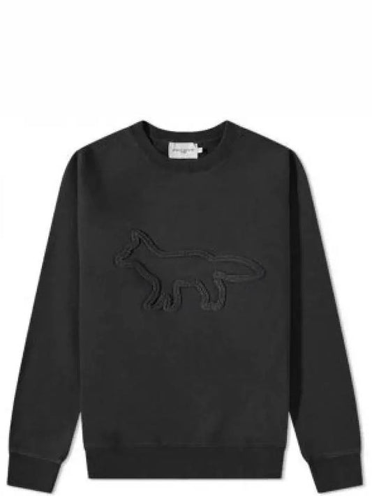 Contour Fox Patch Regular Sweatshirt Black - MAISON KITSUNE - BALAAN 2