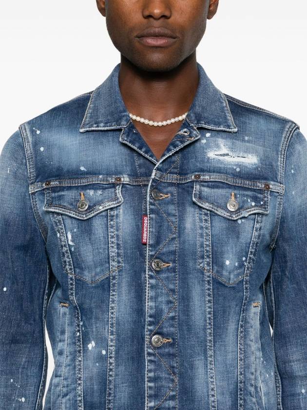 Stretch Dan Denim Jacket Blue - DSQUARED2 - BALAAN 5