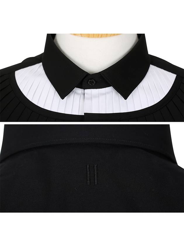 pintuck pleated long sleeve shirt black white - NEIL BARRETT - BALAAN.