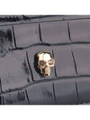 Skull Crocodile Leather Card Wallet Black - ALEXANDER MCQUEEN - BALAAN 3