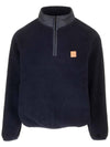 Logo Applique Fleece Sweatshirt Navy - A.P.C. - BALAAN 1