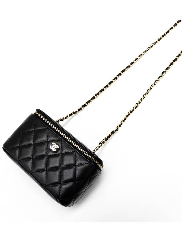 Small Classic Vanity Bag with Chain Lambskin & Gold Black - CHANEL - BALAAN 5