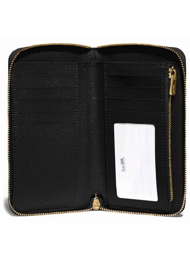 Cross Grain Around Medium Wallet Black - COACH - BALAAN.