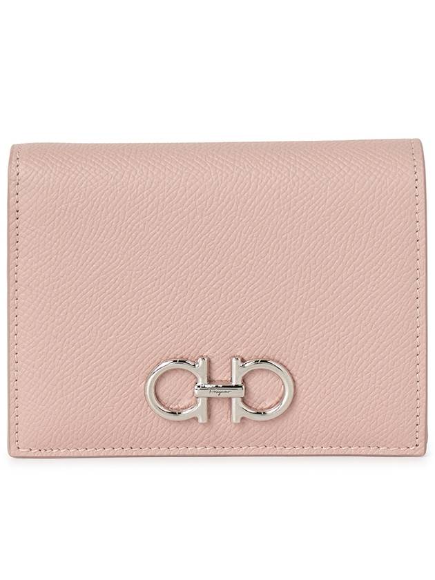 Gancini Compact Half Wallet Pink - SALVATORE FERRAGAMO - BALAAN 2