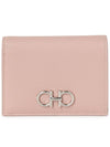 Gancini Compact Half Wallet Pink - SALVATORE FERRAGAMO - BALAAN 2