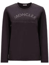 Glitter Logo Long Sleeve T-Shirt Black - MONCLER - BALAAN 1