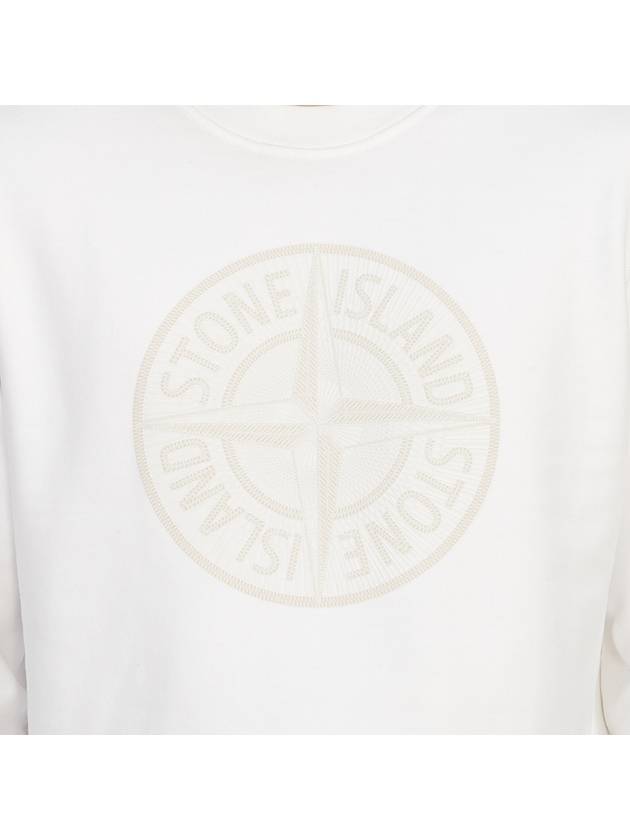 Men's Industrial One Print Sweatshirt White - STONE ISLAND - BALAAN 9