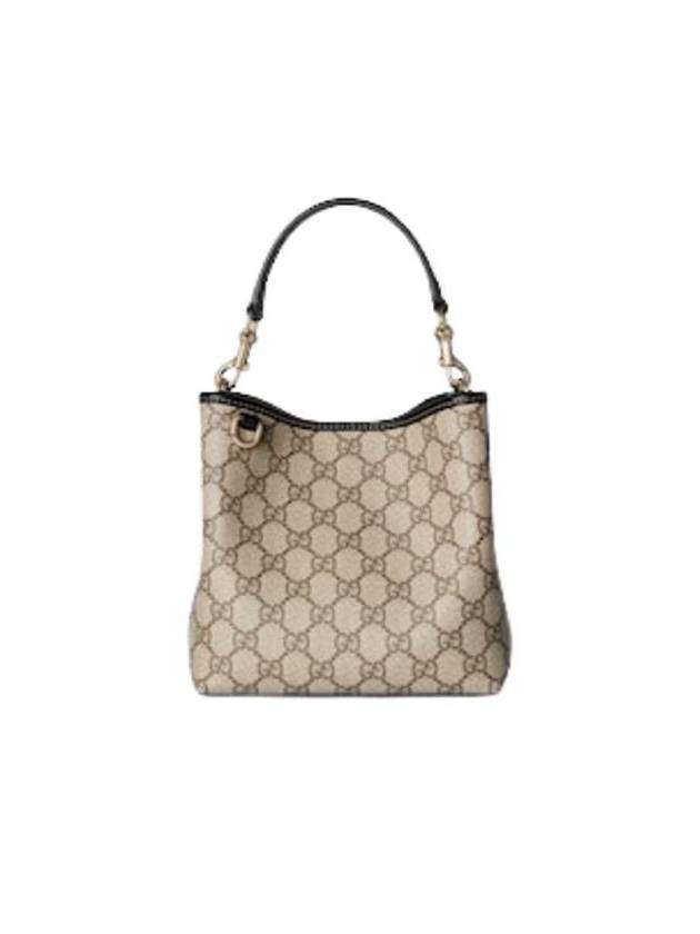 GG Emblem Mini Bucket Bag Beige Black - GUCCI - BALAAN 1