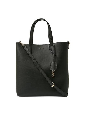 Shopping Toy Supple Leather Tote Bag Black - SAINT LAURENT - BALAAN 1