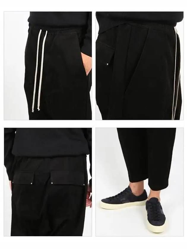 Drawstring Cropped Baggy Pants Black - RICK OWENS - BALAAN.