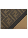 FF Logo Bifold Half Wallet Brown - FENDI - BALAAN 1