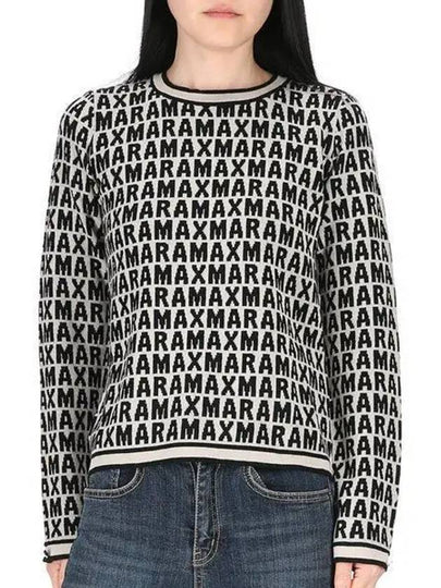 Smacig Logo Pattern Knit Top Black - MAX MARA - BALAAN 2