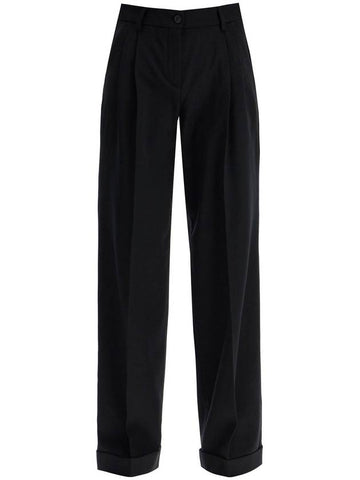 twill wide-leg trousers in pal - PINKO - BALAAN 1