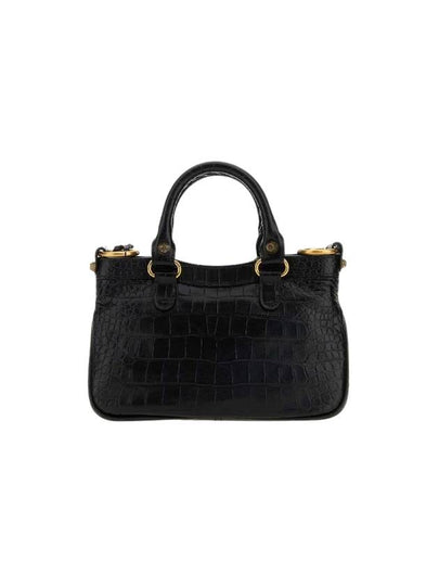 Neo Cagole Small Crocodile Embossed Leather Tote Bag Black - BALENCIAGA - BALAAN 2