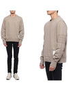 Classic Loopback Tonal 4 Bar Crewneck Knit Top Beige - THOM BROWNE - BALAAN 3