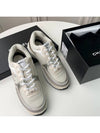 Women CC Logo Fabric Laminated Low Top Sneakers Silver Ivory - CHANEL - BALAAN 4