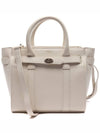 Mini Zipped Bayswater Tote Bag Chalk Small Classic Grain - MULBERRY - BALAAN 3