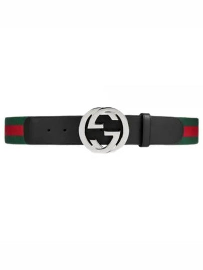 Interlocking G Buckle Web Belt Green - GUCCI - BALAAN 2