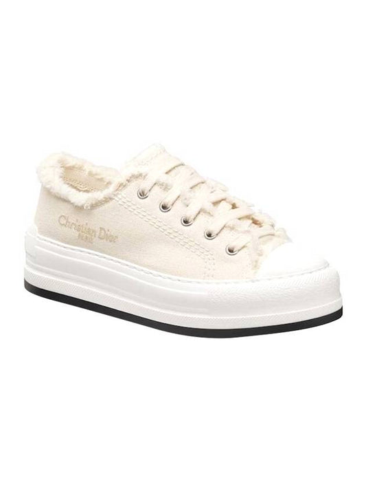 Walk'n Platform Cotton Canvas Low Top Sneakers Beige - DIOR - BALAAN 1