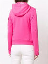 Logo Patch Zip Up Hoodie Padding Pink - MONCLER - BALAAN 5