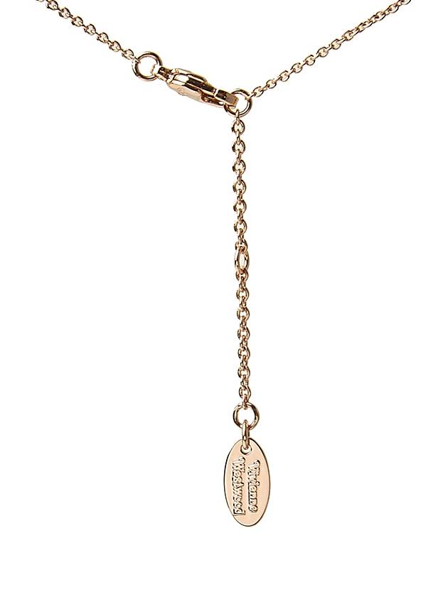 Women's Thin Line Short Flat ORB Pendant Necklace Pink Gold - VIVIENNE WESTWOOD - BALAAN 6