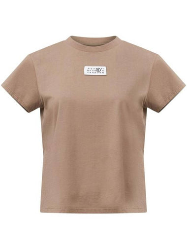 Logo Crew Neck Short Sleeve T-Shirt Beige - MAISON MARGIELA - BALAAN 1