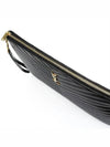 Gold Monogram Document Holder In Matelasse Leather Black - SAINT LAURENT - BALAAN 7