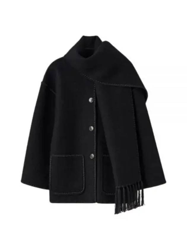 Embroidered Scarf Jacket Black - TOTEME - BALAAN 2