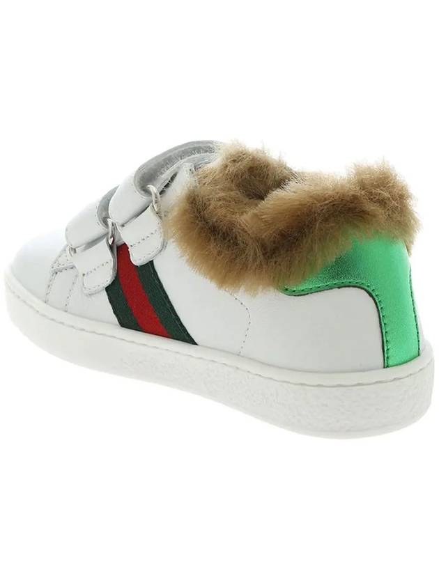 Fur Lined Web Low Top Sneakers White - GUCCI - BALAAN 4