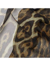 571161 3Y035 2760 Leopard Silk Scarf - SAINT LAURENT - BALAAN 5