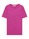 Logo Printed Short Sleeve T-Shirt Pink - VALENTINO - BALAAN 2