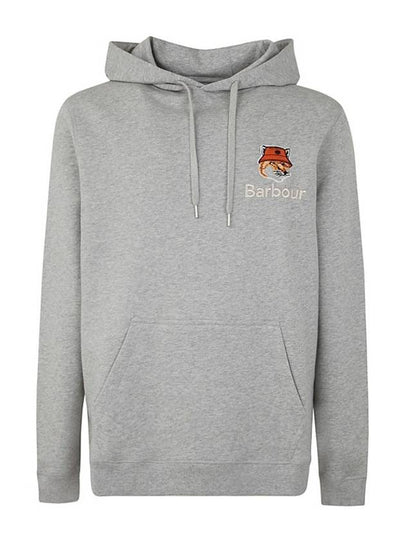 Fox Head Logo Hoodie Grey - BARBOUR - BALAAN 2