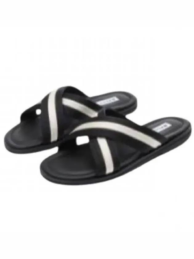 Crossover Strap Slippers Black - BALLY - BALAAN 2