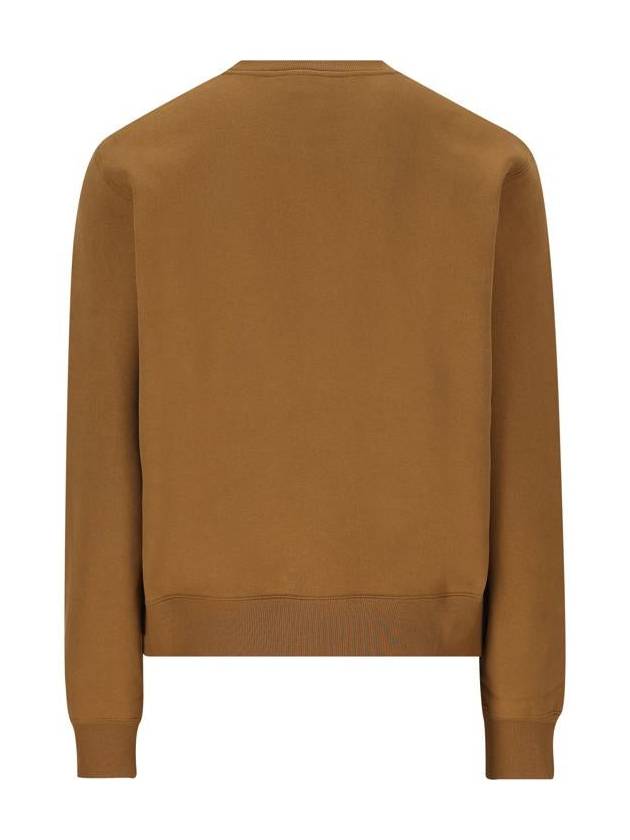 Embroidered logo knit top brown - SAINT LAURENT - BALAAN 3