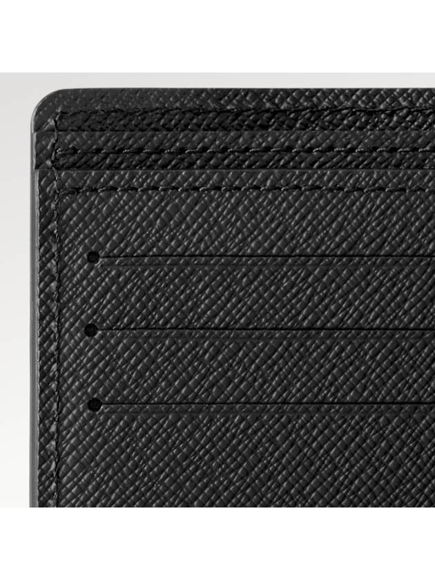 Multiple Taiga Leather Half Wallet Black - LOUIS VUITTON - BALAAN 7