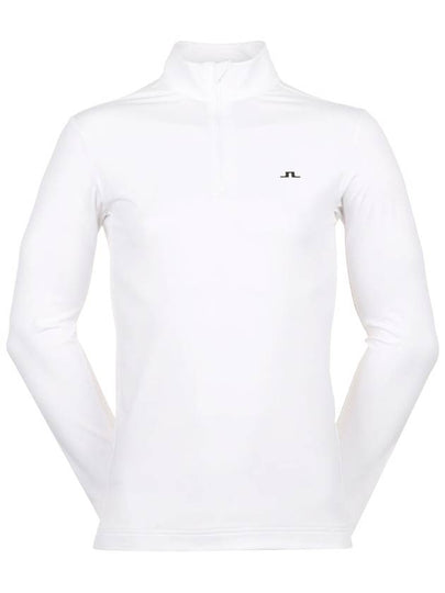 Men's Luke Quarter Zip Mid Layer Long Sleeve T-Shirt White - J.LINDEBERG - BALAAN 2