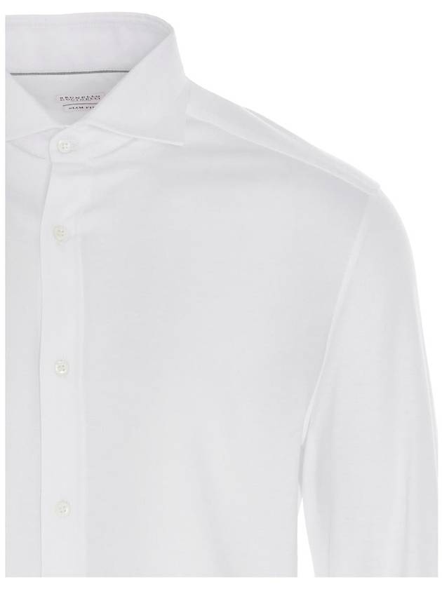 Men's Classic Long Sleeve Shirt White - BRUNELLO CUCINELLI - BALAAN 5