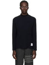 Raglan Roll Neck Virgin Wool Turtleneck Navy - THOM BROWNE - BALAAN 2